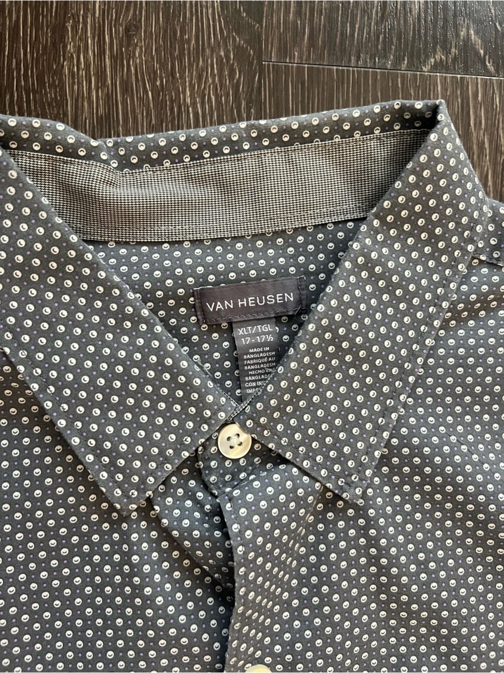 Van Heusen Charcoal Dot Button-Front Shirt - Picture 2 of 2